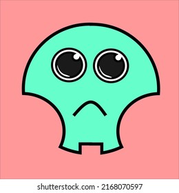 pouting alien vector monster, this design is suitable for symbols, logos, icons, memes, vectors etc