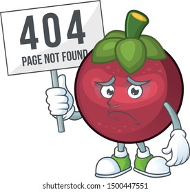 Pouting with bring board character sweet mangosteen isolated on cartoon