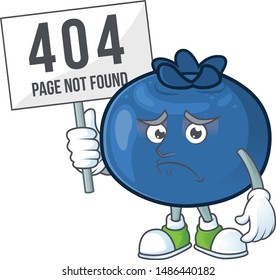 Pouting with bring board cute and fresh blueberry fruit character cartoon.