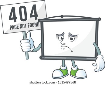 Pouting with bring board empty project screen on the mascot