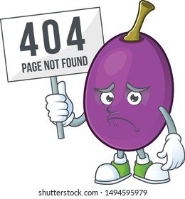 Pouting with bring board winne fruit cartoon character on white background