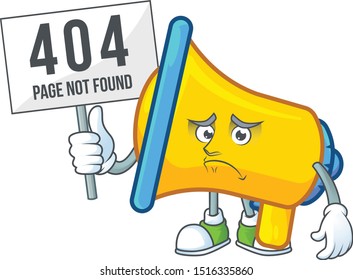 Pouting with bring board yellow loudspeaker cartoon character for bullhorn