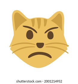 Pouting Cat Sign Emoji Icon Illustration. Animal Vector Symbol Emoticon Design Clip Art Sign Comic Style.