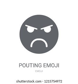 Pouting emoji icon. Trendy Pouting emoji logo concept on white background from Emoji collection. Suitable for use on web apps, mobile apps and print media.