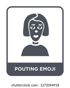 pouting emoji icon vector on white background, pouting emoji trendy filled icons from Emoji collection, pouting emoji simple element illustration