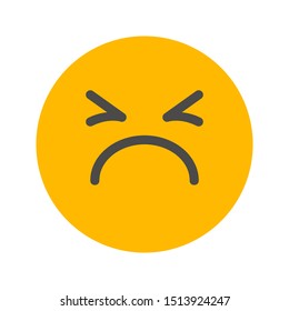 pouting expression icon with flat style and 64 px base. Suitable for website design, logo, app and ui.