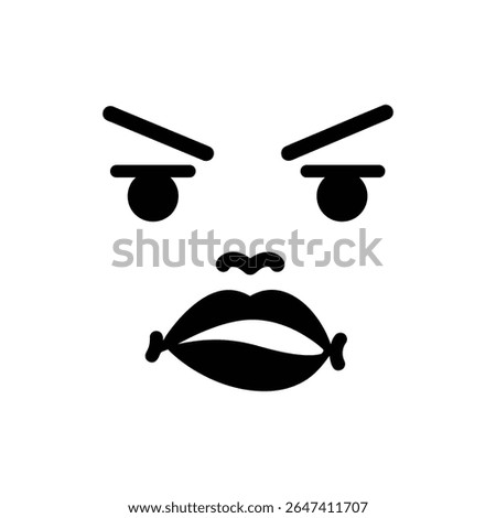 Pouting Face with Lips Pushed Out Showing Displeasure