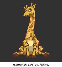 pouting giraffe vector illustration design