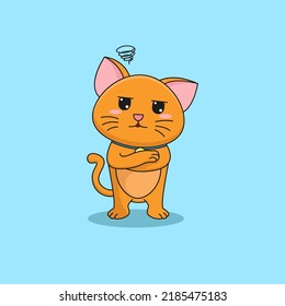 pouting orange cat vector suitable for character design