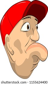 Pouty Lip Guy in Red Hat