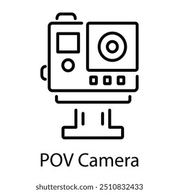 Icono de la cámara Pov en estilo lineal 
