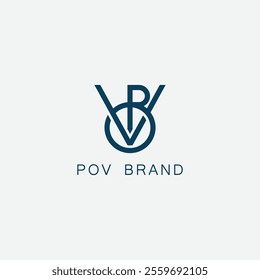 POV Letter Initial Logo Design Template Vector Illustration
