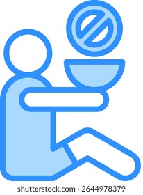 Poverty Alleviation Icon Blue Color Vector Illustration