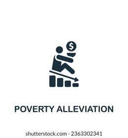 Poverty alleviation icon. Monochrome simple sign from social causes and activism collection. Poverty alleviation icon for logo, templates, web design and infographics.