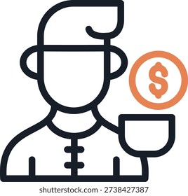 Poverty Alleviation Line Due Icon Design