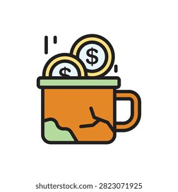 Poverty Alms Icon Vector Illustration