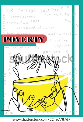 Poverty awareness poster design vector art. Contemporary art. Abstract design. Web elements. 