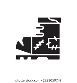 Poverty Boot Filled Icon Vector Illustration
