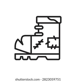 Poverty Boot Outline Icon Vector Illustration