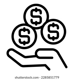 Poverty coins icon outline vector. Poor people. Child money