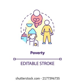 Poverty concept icon 