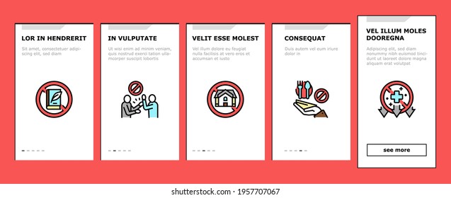 Poverty Destitution Onboarding Mobile App Page Screen Vector. Lost Job And House, Miscarriage And Illness, Hunger And Drought Poverty Problem Illustrations