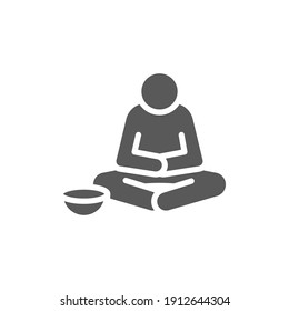 Poverty Glyph Icon. Simple Solid Style. Homless, Beggar, Hunger And Poor Concept. Vector Illustration On White Background. EPS 10