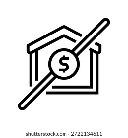 Icono de línea de pobreza y falta de hogar. Vector de contorno aislado Ilustración negra