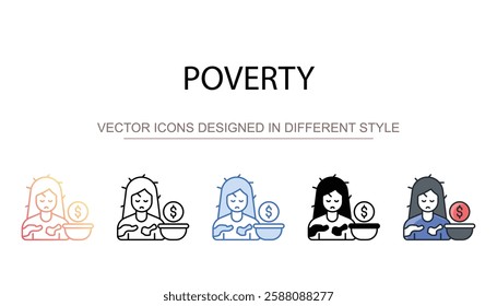 Poverty icon design with white background stock illustration