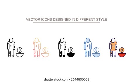 Poverty icon design with white background stock illustration