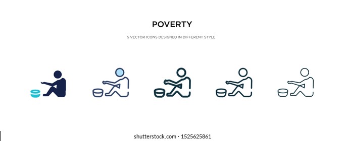 poverty icon in different style vector illustration. two colored and black poverty vector icons designed in filled, outline, line and stroke style can be used for web, mobile, ui