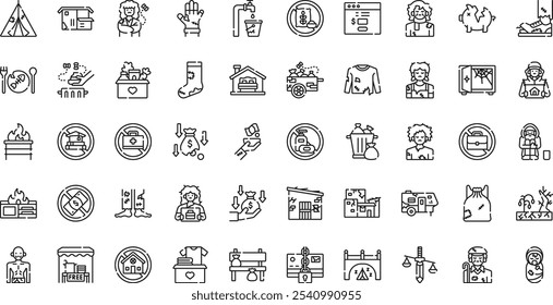 Poverty icons . High-Quality Vector Icons Collection with Editable Stroke. Ideal for Professional and Creative Projects.