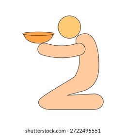 Símbolo de Vector de ícono de colores de línea de pobreza. Signo de Vector de símbolo de carga aislado en la ilustración de fondo blanco para gráfico y Diseño web.
