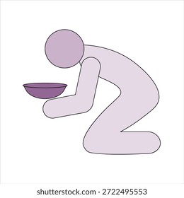 cor da linha de pobreza ícone ilustração vetorial no fundo branco