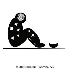 Poverty line icon, on white background