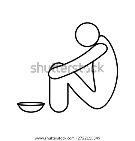 poverty line icon on white background