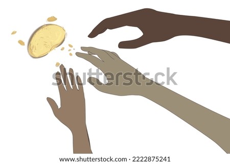 Poverty line icon. Simple outline style. Homless, beggar, hunger and poor concept. Vector illustration on white background.