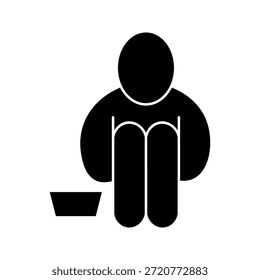 ícone de linha de pobreza, ilustração vetorial no fundo branco