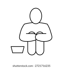poverty line icon, vector illustration on white background