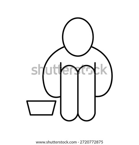 poverty line icon, vector illustration on white background