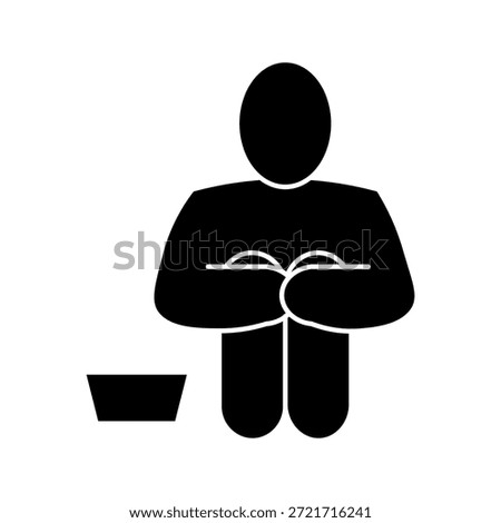 poverty line icon, vector illustration on white background