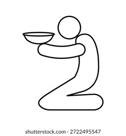 Símbolo de Vector de ícono de línea de pobreza. Signo de Vector de símbolo de carga aislado en la ilustración de fondo blanco para gráfico y Diseño web.
