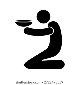 símbolo vetorial do ícone de linha de pobreza. Carregar o sinal vetorial de símbolo isolado na ilustração de fundo branco para design gráfico e da Web.