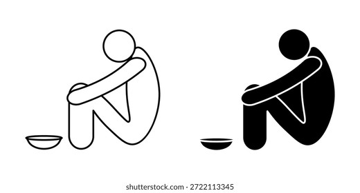 poverty line Set icon on white background