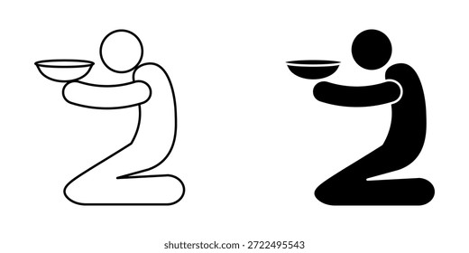 línea de pobreza Establecer símbolo de Vector de icono. Signo de Vector de símbolo de carga aislado en la ilustración de fondo blanco para gráfico y Diseño web.