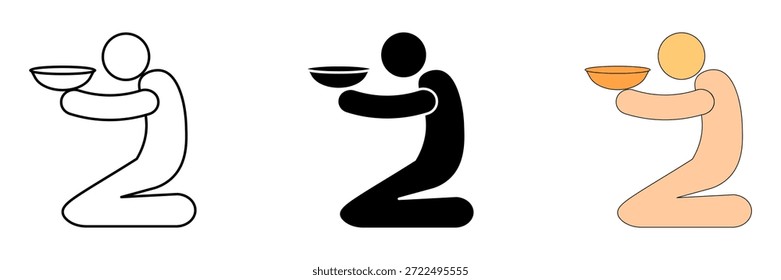 línea de pobreza Establecer símbolo de Vector de icono. Signo de Vector de símbolo de carga aislado en la ilustración de fondo blanco para gráfico y Diseño web.