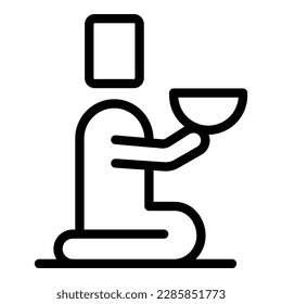 Poverty man icon outline vector. Poor homeless. Street person