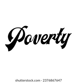 poverty text on white background.
