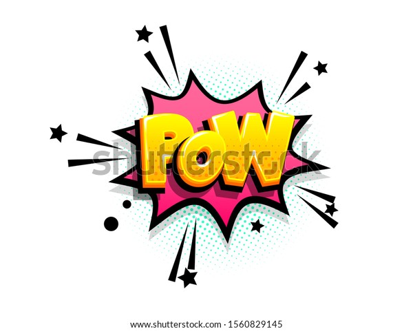 Pow Bang Cartoon Lustige Retro Sussigkeiten Comic Stock Vektorgrafik Lizenzfrei