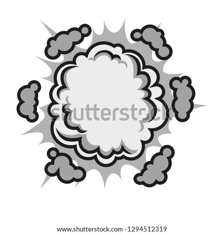 Pow bubble sound blast clouds for cartoon or comic book with explosions and puff clouds blasts. Vector isolated flat icon